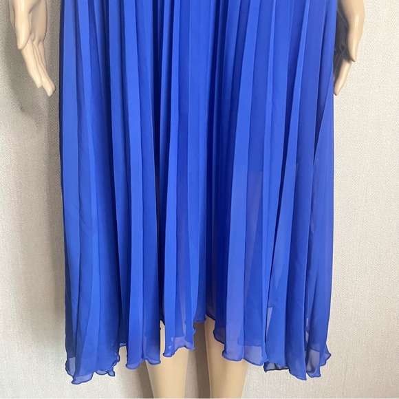 BLEU ROD BEATTIE: Blue Layered Pleated Dress - Picture 3 of 8